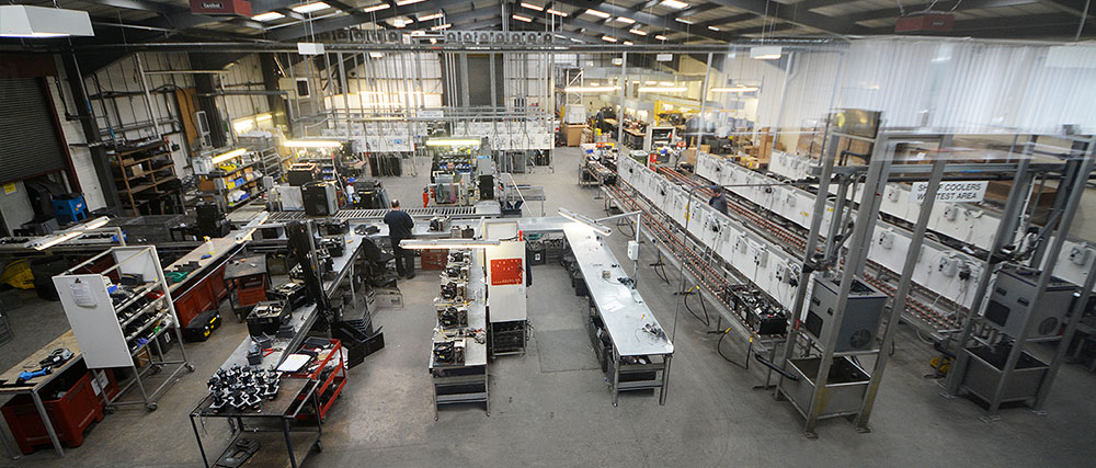Birds eye view of the factory